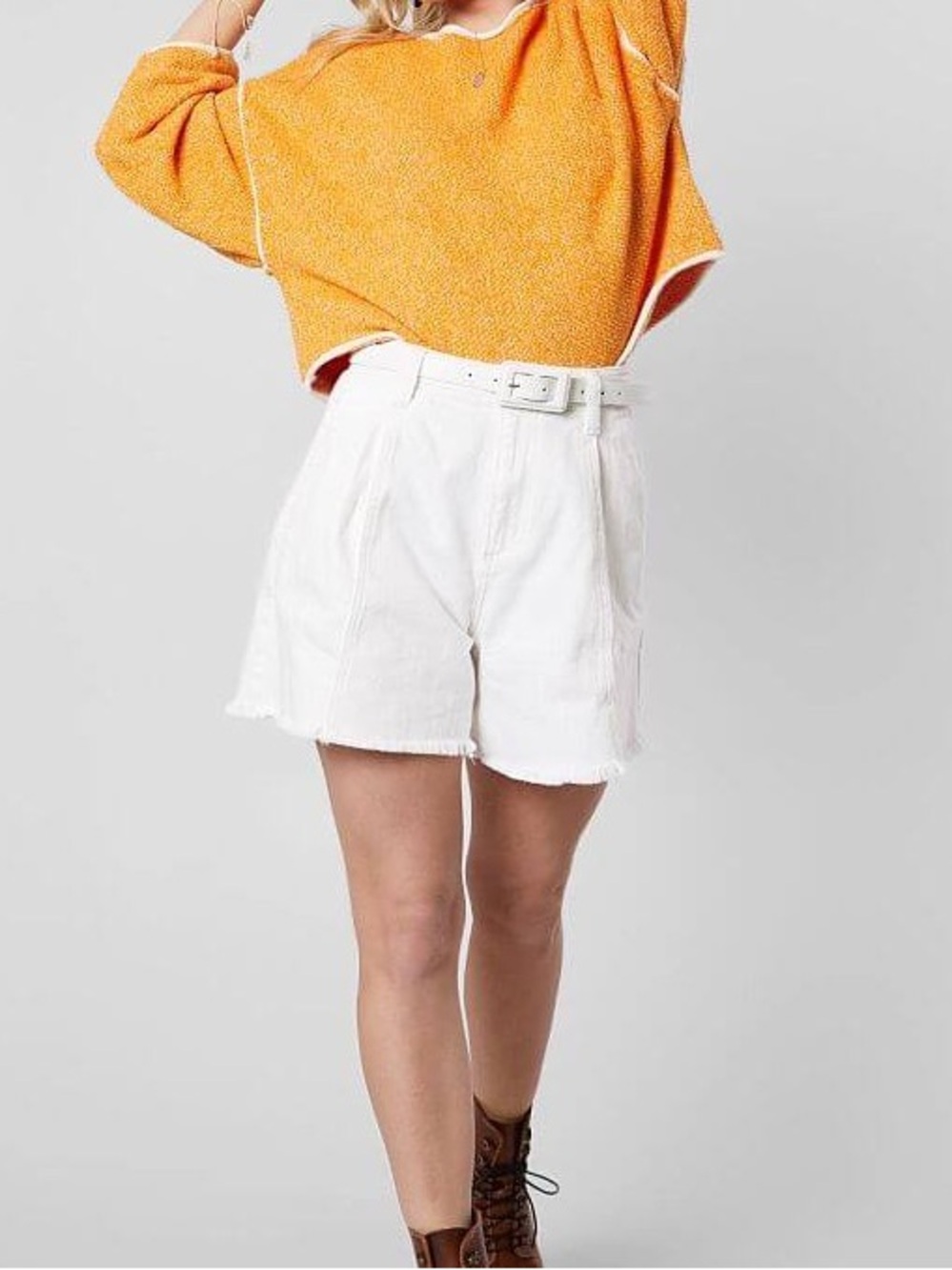 We The Free Amelie A-Line Shorts- Stone White